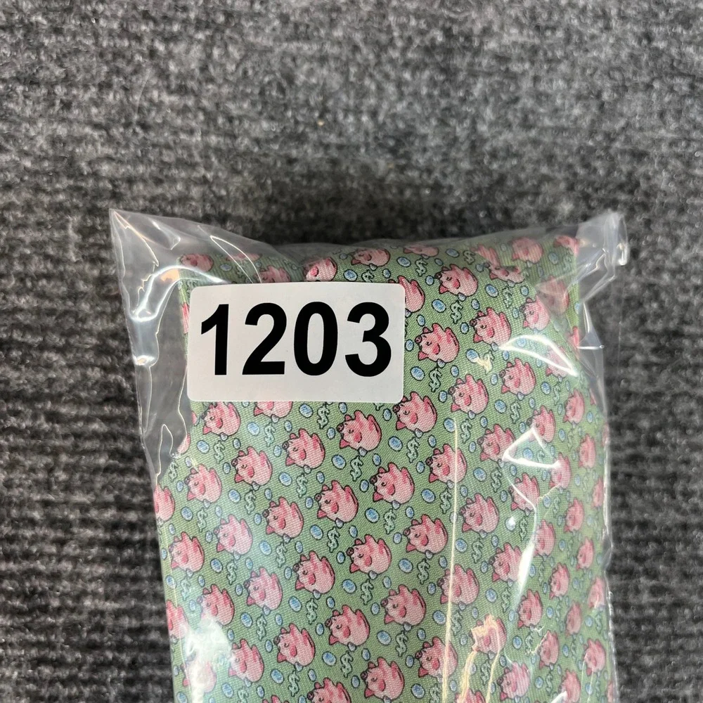 Vineyard Vines Mens Silk Tie Green Pink Piggy Bank Fidelity Capital Markets 59